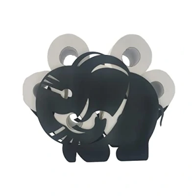 Image of Metal Toilet Roll Paper Organizer, Animal Towel Rack,Free Standing Bathroom Tissue Storage ,Large Capacity Holder for Bathroom, Kitchen, Washroom (Elephant)