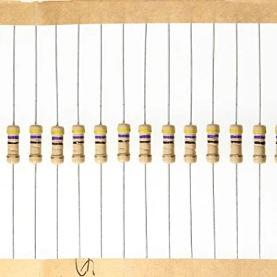 Image of HUABAN 100 Pieces 0.5 Watts 1/2W 47R 47 Ohm 5% Carbon Film Resistor