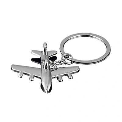 Image of ZHOUBA Creative 3D Simulation Model Airplane Plane Keychain Key Chain Ring Keyring