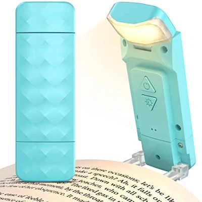 Image of Mexllex Rechargeable Book Reading Light, Eye Caring Light Clip on with 3 Colors Temperatures &amp; 5 Brightness Levels, Portable LED Bookmark Lamp for Bookworms