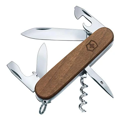 Image of Victorinox Spartan Wood Swiss Army Knife, Medium, Multi Tool, Camping 11 Functions, Blade, Can Opener,