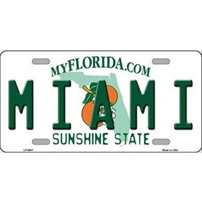 Image of New License Plate miami florida state background novelty Sign 15x30 CM