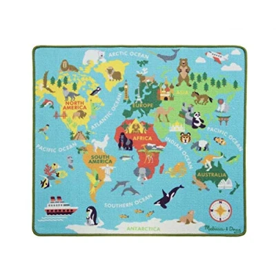 Image of Melissa &amp; Doug Travel Mat Around the World (Multicolored, Fabric, Manual, Indoor, Age 3+, Little Kid, Mat)