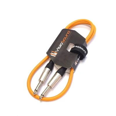 Image of Guitar Lead 6.35mm Mono Jack to Jack/Instrument Cable/Patch / 6 Colours (1m, Orange)