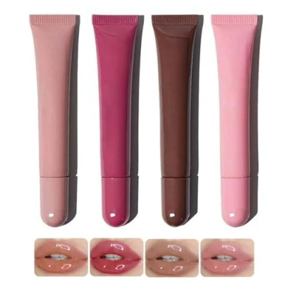Image of KTouler 4Pcs Peptide Lip Tint Hydrating Gloss,Nourishing Care Long Lasting, 10ml