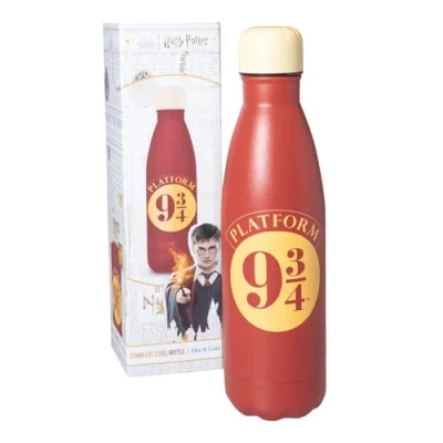 Image of Grupo Erik Harry Potter Water Bottle Platform 9 3/4 500 ml 17 oz Hot &amp; Cold Bottle, 500ml Metal, Cute Gifts, Merchandise