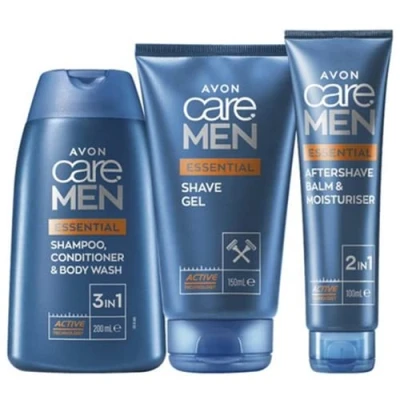 Image of Avon Care Men&#039;s Essential Body Wash, Gel and Balm Set