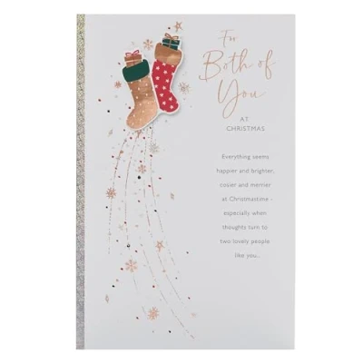 Image of UK Greetings Christmas Card for Both of You Stockings Design