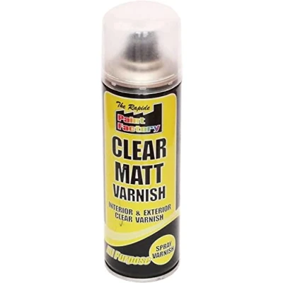 Image of Paint Factory Clear Matt Varnish Spray Exterior Interior Aerosol Can 250ml All Purpose (3 Pack)