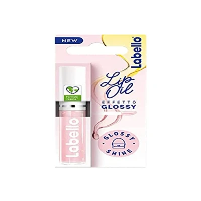 Image of Labello Lip Oil Effect Glossy Shine 5 ml, Gloss with Vegan Formula, Volumising Gloss, 100% Natural