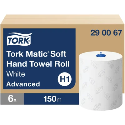 Image of Tork D8215 Advanced Hand Towel Roll, 150m, White, Pack of 6