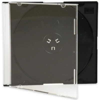 Image of Four Square Media 50 X CD DVD Slimline Jewel 5.2mm Cases for 1 Disc With Black Tray Pack of