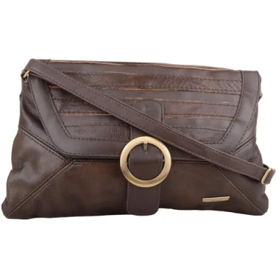 Image of Valita Womens Genuine Leather Medium Cross Body Shoulder Bag Dark Brown