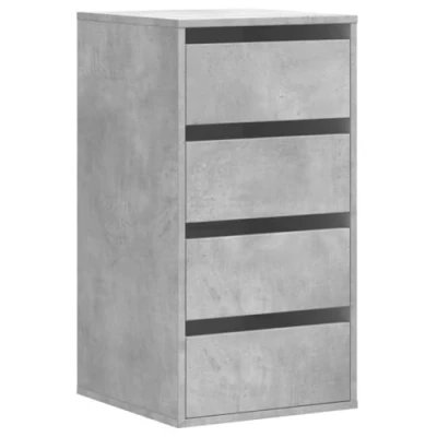 Image of vidaXL Chest of Drawers with 4 for Living Room, Hallway Sideboard, Side Cabinet, Concrete Grey