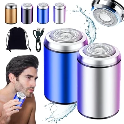 Image of Sopami Mini Electric Shaver, Portable Shaver Sopami, Men&#039;s Razor for Men, USB Rechargeable Waterproof Beard Trimmer (2pcs C)