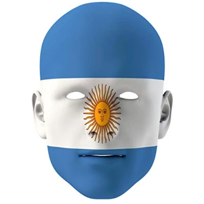 Image of FoxyPrinting Argentina World Cup Celebrity Cardboard Party Face Mask Fancy Dress