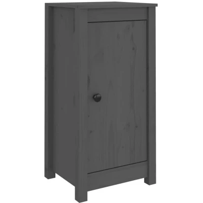 Image of vidaXL Solid Pine Wood Sideboard Set, Grey Modern, Sturdy Design with Ample Storage, Easy Assembly, Versatile Door Placement Options &amp; Decorative Top Space