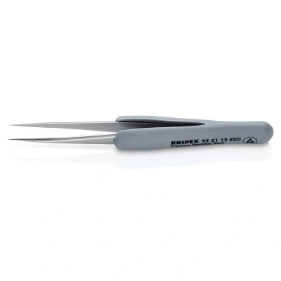 Image of Draper Knipex 92 21 12 ESD Precision Tweezers with Rubber Handles 112mm