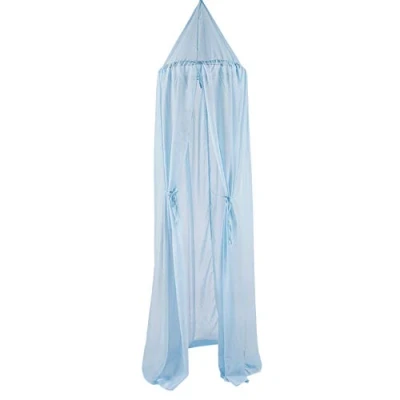 Image of Bed Canopy Round Dome Mosquito Net Princess Play Reading Tents Hanging Insect Protection Nursery Room Decor Blue