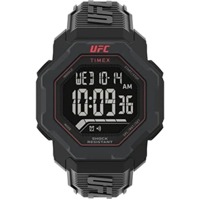 Image of Timex UFC Strength Knockout Men&#039;s 48mm with Black Resin Strap Watch TW2V88100