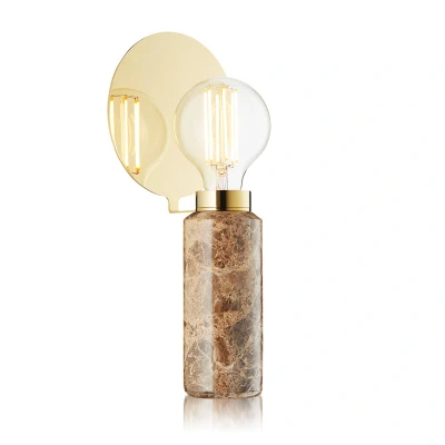 Image of DESIGN BY US Blindspot table lamp, brown, marble