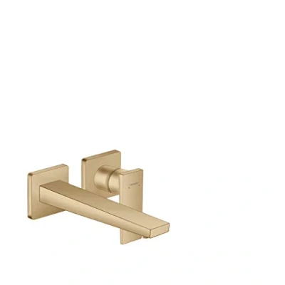 Image of hansgrohe 32526340 Metropol Single Basin Mixer Flush Wall Mounting with Lever Handle and Spout 22.5 cm Brushed Black Chrome Concealed Installation, Auslauflänge 225mm