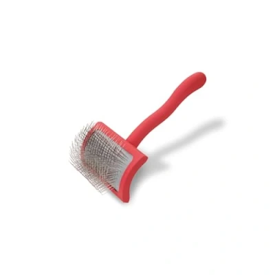 Image of Chris Christensen Big G Dog Slicker Brush Professional Grooming Shedding Fluff Detangle Style Saves Time &amp; Energy Coral, Medium