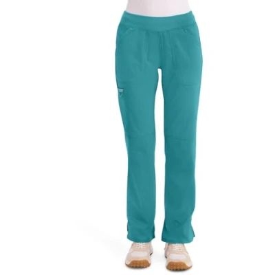 Image of Cherokee Women Woman Scrub trouser Revolution Medical Clothing With Cargo Pockets Easy Pull on WWE110 Teal Blue 3XL