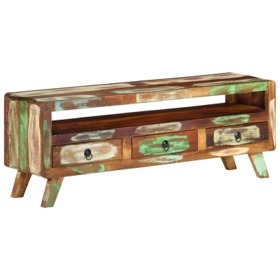 Image of vidaXL TV Cabinet Multicolour 110x30x40 cm Solid Reclaimed Wood