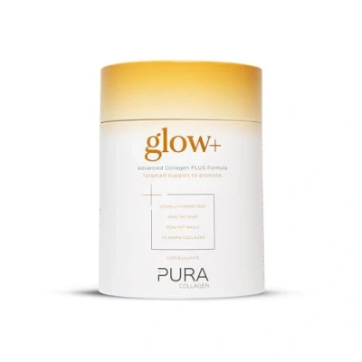 Image of Pura Collagen Powdered Supplement Glow+, 10,000mg Hydrolysed Peptides, Hyaluronic Acid, Vitamins &amp; Minerals, 28 Servings, 284 g