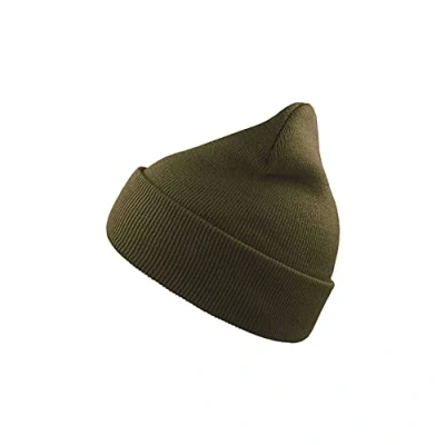 Image of Atlantis Wind Double Skin Beanie with Turn Up (One Size) (Olive)