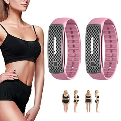 Image of Matteo Ultrasonic Body Shape Wristband, Magnetic Lymphatic Drainage Detox Bracelet, Smart Waterpoof Weight Loss Slim Fit Bracelet for Men and Women (2PCS,Pink)