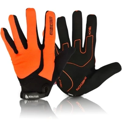 Image of Kratos Anti Slip Cycling Gloves for Men and Women, Touchscreen Breathable bicycle GlovesFull Finger Mountain Bike BMX ATV MTB Riding, Road Racing, Bicycle, Boating.
