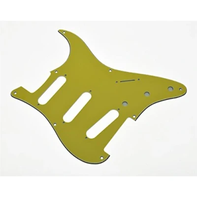 Image of KAISH 8 Hole Vintage ST/Strat Style SSS Pickguard ST Guitar Pick Guard Scratch Plate for Stratocaster/Strat Yellow 3 Ply