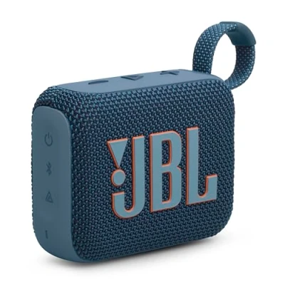 Image of JBL GO 4 Ultra Portable Bluetooth Speaker with Big Pro Sound and Punchy Bass, PlaytimeBoost, Waterproof Design 7 Hour Playtime, Blue