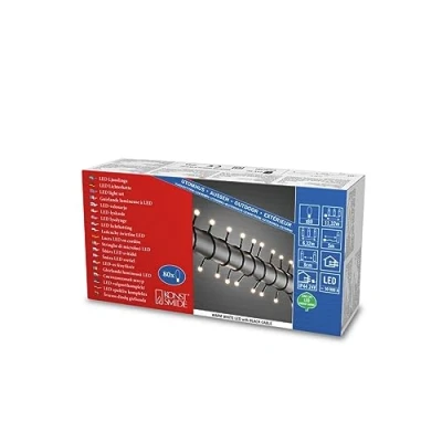 Image of Konstsmide LED Berry Christmas Lights / Outdoor or Indoor (IP20) Fairy 80 Warm White Diodes Black Cable String