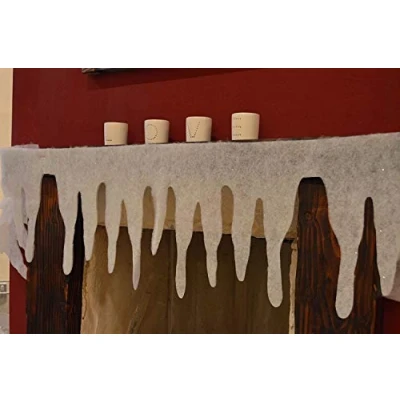 Image of Christmas Deep Icicle Fringe, Fake Snow Effect