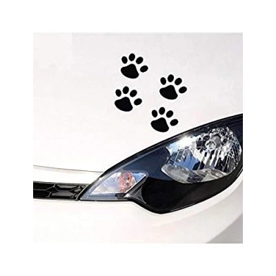 Image of Simply ST23 Black Dog Paw Prints Decal Transfer, Quality Vinyl Car Decals Stickers, Easy To Apply and Remove, Stylish Van Stickers