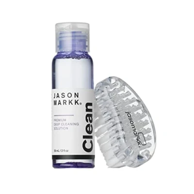 Image of Jason Markk Starter Kit 2 oz. Premium Deep Cleaning Solution &amp; Ergonomically Designed Standard Brush Safe on Nubuck, Cotton, Knits Cleans Conditions up to 50 Pairs of Shoes