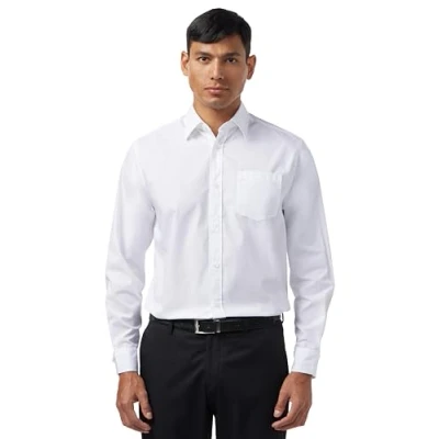 Image of Lee Uniforms Men&#039;s Long Sleeve Dress Shirt, White, 34/36
