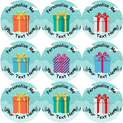 Image of 144 Personalised Christmas Presents 30mm Reward Stickers for School Teachers, Parents and Nursery