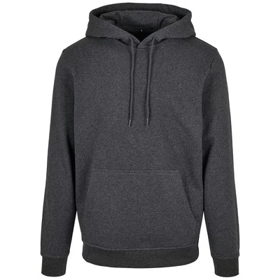 Image of Build Your Brand Men&#039;s Bb001 basic Hoody Hooded Sweatshirt, Charcoal, 4XL