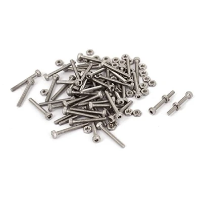 Image of Sourcingmap M2x16mm Hex Socket Head Knurled Cap Screws Bolts Nuts Set 50Pcs