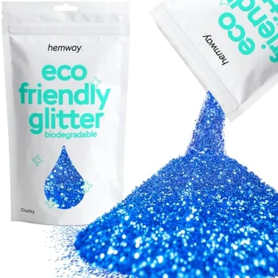 Image of Biodegradable Glitter Sapphire Blue Eco Friendly Bio Chunky for Face Body Hair Craft Resin Festival Makeup Eyeshadow 100g / 3.5oz