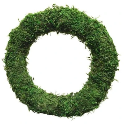 Image of Muddy Hands Padded Moss Effect Round Wreath Rings Xmas Christmas Decoration Funeral (10, 10&quot; (25cm))