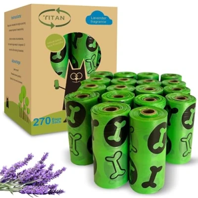 Image of TITAN Dog Poo Bags, Waste 270 Poop Bags 100% Leak Proof Extra Strong Thick Bag