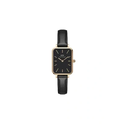 Image of Daniel Wellington Women&#039;s Watch Rectangular Black Leather DW00100435 Steel Pressed Sheffield