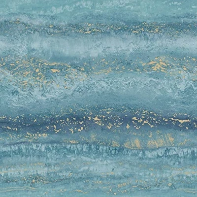 Image of Muriva Semper Marble Teal Gold Wallpaper 189504 Feature Metallic Granite Stone