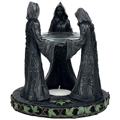Image of Nemesis Now Magik Circle Oil Burner 16cm Grey, Resin