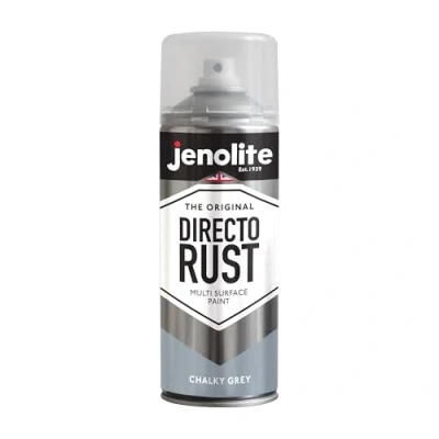 Image of JENOLITE Directorust Chalky Spray Paint GREY 400ml Multi Surface Finish Ideal For Furniture, Ornaments, Picture Frames Interior &amp; Exterior Use RAL 7494C PANTONE 7544U